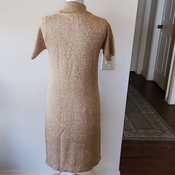 Vintage Sally Gee Metallic Shimmer Pencil Dress - Picture 4 of 10